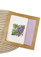 Комплект вафельных полотенец с вышивкой Лаванда, фиолетовый/белый цена и информация | Кухонные полотенца, рукавицы, фартуки | pigu.lt
