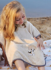 Полотенце пончо, детское, коричневое цена и информация | Полотенца | pigu.lt