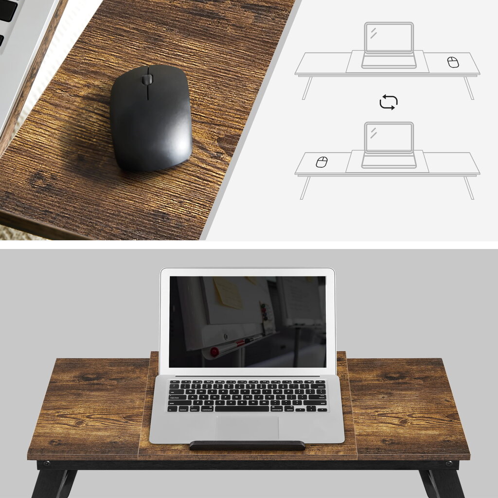 Nešiojamojo kompiuterio staliukas, rudas kaina ir informacija | Kompiuteriniai, rašomieji stalai | pigu.lt