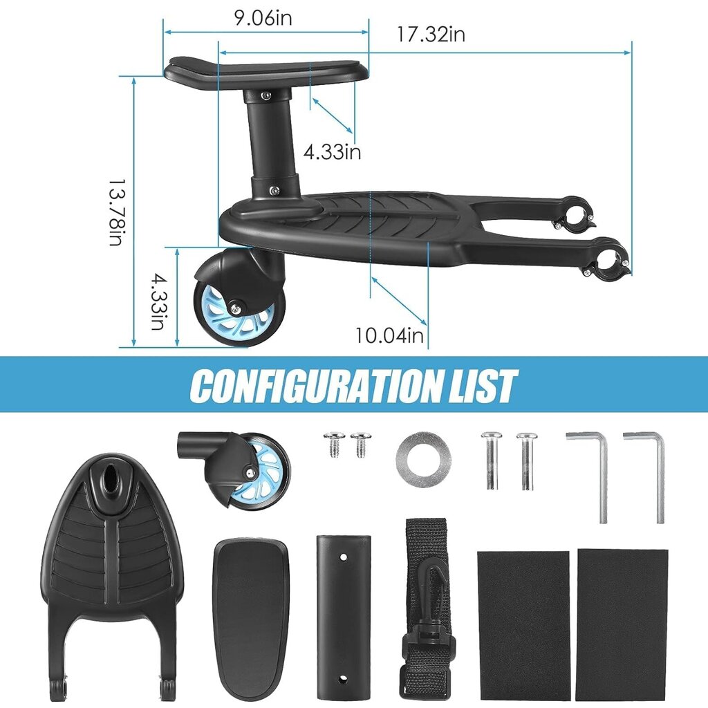 Laipteliai vežimėliams Vihir Buggy Board Kick Board, 25 kg kaina ir informacija | Vežimėlių priedai | pigu.lt