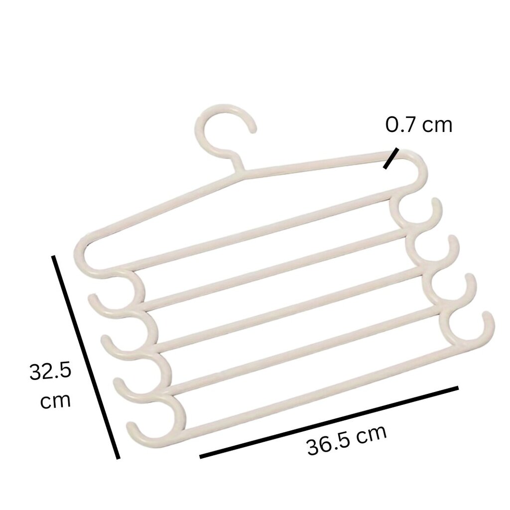 Kelnių pakaba, 5 vnt. kaina ir informacija | Pakabos, maišai drabužiams | pigu.lt