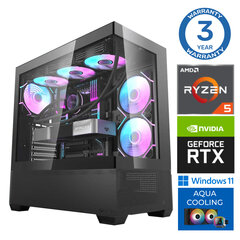 INTOP AQUA Ryzen 5 7600X 32GB DDR5 1TB SSD M.2 NVME RTX4060Ti 8GB WIN11 kaina ir informacija | Stacionarūs kompiuteriai | pigu.lt