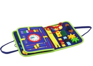 Sensorinis edukacinis lagaminėlis iš veltinio, mėlynas kaina ir informacija | Lavinamieji žaislai | pigu.lt