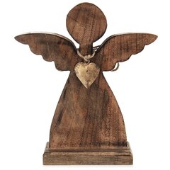 Medinė angelo figūrėlė 27x30 cm kaina ir informacija | Interjero detalės | pigu.lt