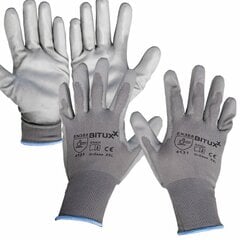 рабочие перчатки с полиуретановым покрытием - bituxx, размер xxl цена и информация | Pirštinės darbui sode M/25cm | pigu.lt