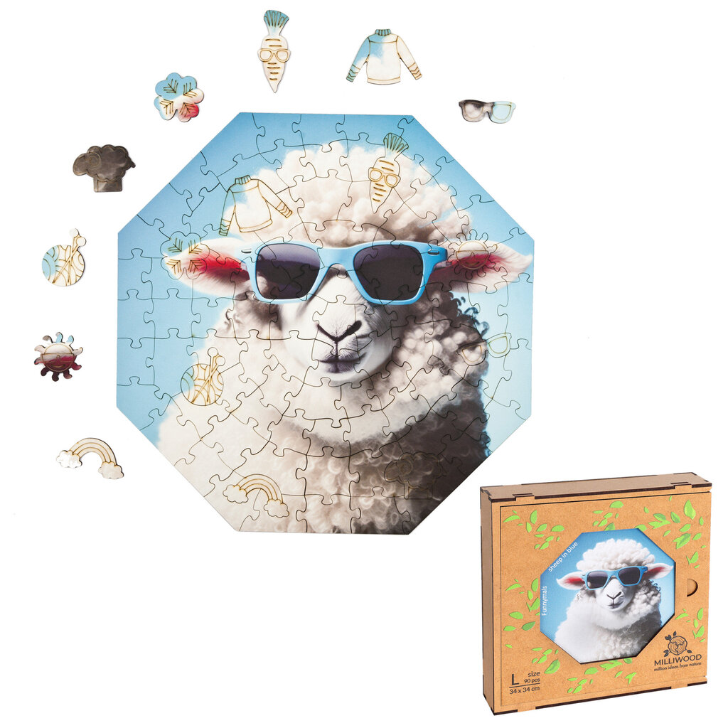 Dėlionė Milliwood Sheep in Blue, 90 d. kaina ir informacija | Dėlionės (puzzle) | pigu.lt