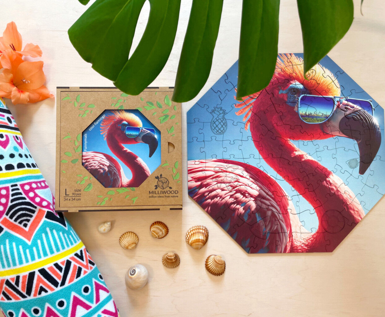 Dėlionė Milliwood Cool Flamingo, 90 d. kaina ir informacija | Dėlionės (puzzle) | pigu.lt