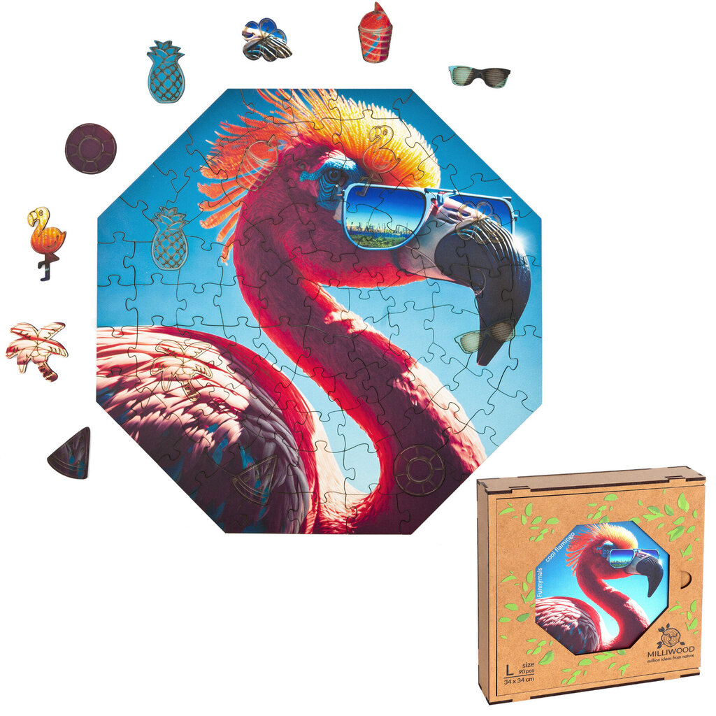 Dėlionė Milliwood Cool Flamingo, 90 d. kaina ir informacija | Dėlionės (puzzle) | pigu.lt