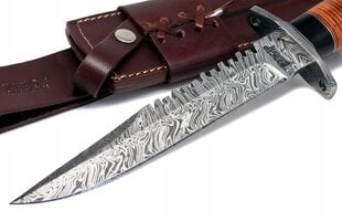 Нож Bowi, охотничий, изготовленный вручную из дамасской стали цена и информация | Туристические ножи, многофункциональные приборы | pigu.lt