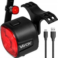 Задний велосипедный фонарь SMART USB-C 400mAh VA0157 Vayox цена и информация | Велосипедные фонари, отражатели | pigu.lt