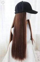 Ilgų tiesių plaukų perukas RESTEQ, rudas, 60 cm kaina ir informacija | Plaukų aksesuarai | pigu.lt