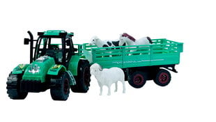 Трактор фермер полуприцеп с животными корова лошадь овцы цена и информация | Игрушки для мальчиков | pigu.lt