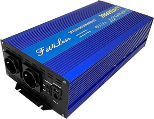 Инвертор с двумя розетками Shuko, USB-портом Вход DC12V Выход AC230V 50Hz цена и информация | Механические инструменты | pigu.lt