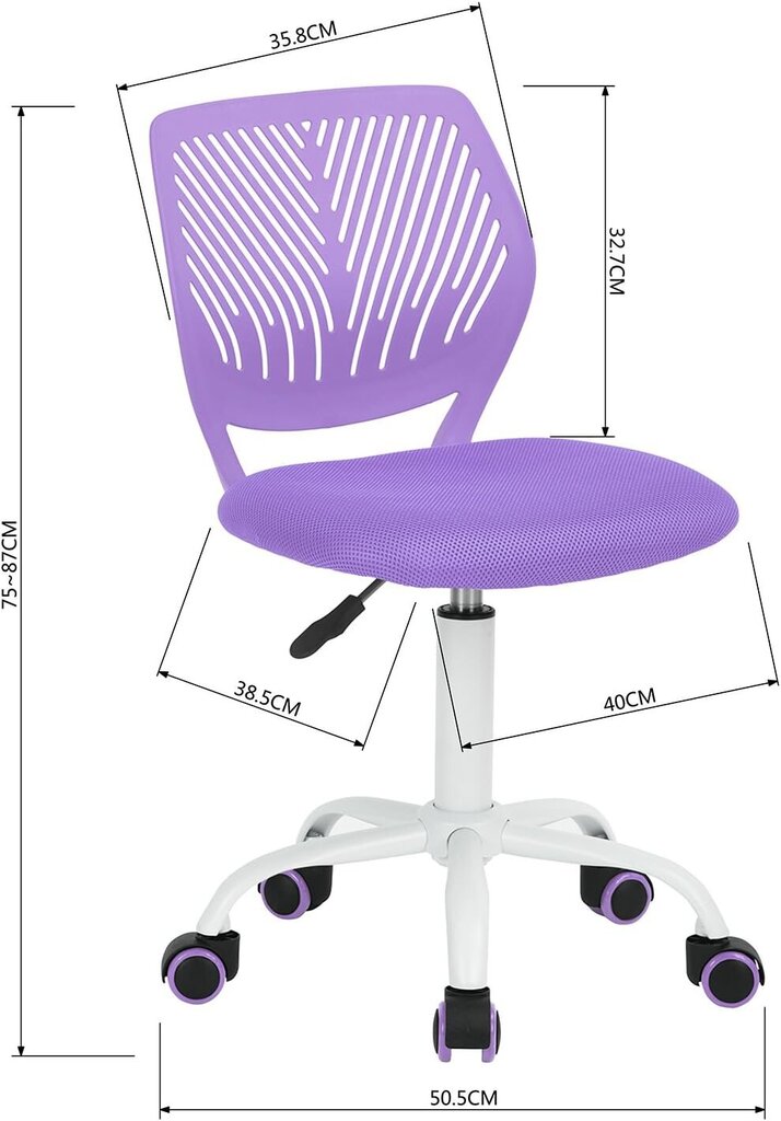 2-ių vaikiškų kėdžių komplektas Home Casa, violetinis kaina ir informacija | Biuro kėdės | pigu.lt