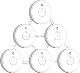 Tinklo dūmų detektorius, gaisro detektorius, 6 vnt. цена и информация | Детекторы дыма, газа | pigu.lt