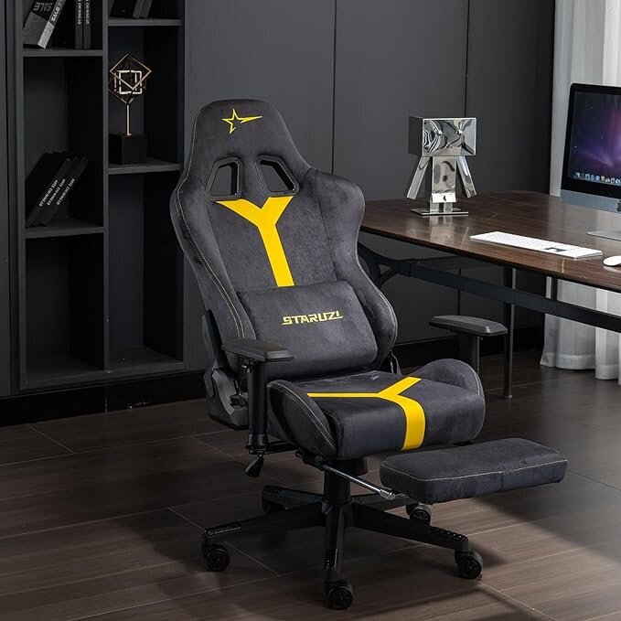 Žaidimų kėdė Staruzi, pilka/geltona цена и информация | Biuro kėdės | pigu.lt