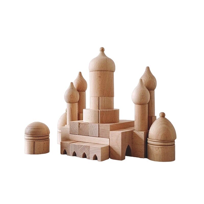 Medinių kaladėlių rinkinys Aladino pilis Resteq kaina ir informacija | Žaislai kūdikiams | pigu.lt
