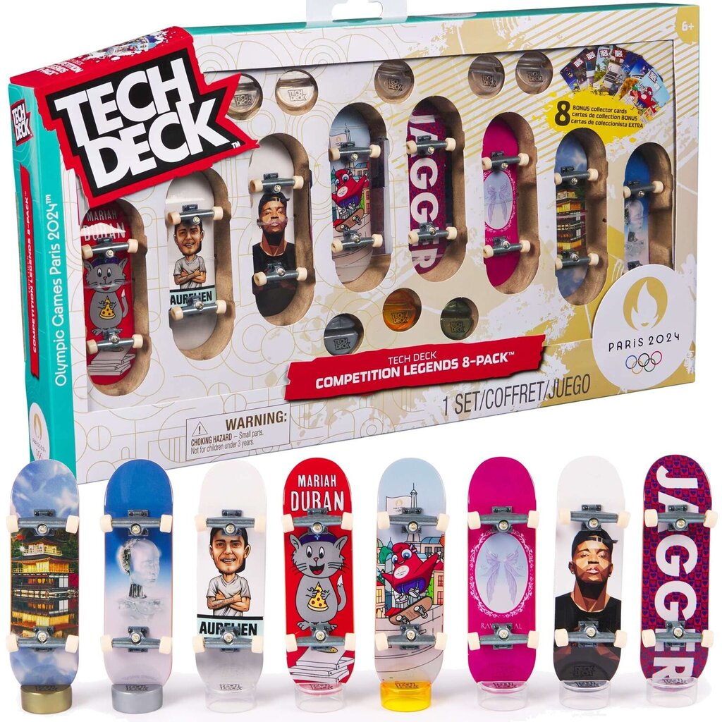 8 pirščiukų riedlenčių rinkinys Tech Deck Competition Legends su priedais kaina ir informacija | Žaislai berniukams | pigu.lt