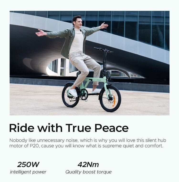 Elektrinis dviratis Engwe P20 20", žalias цена и информация | Elektriniai dviračiai | pigu.lt