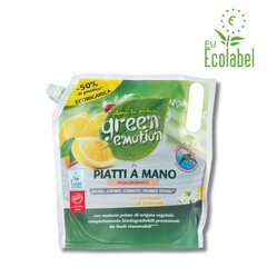 Ekologiškas koncentruotas indų ploviklis Citrina (minkštoje pakuotėje) Green Emotion 1000ml kaina ir informacija | Indų plovimo priemonės | pigu.lt