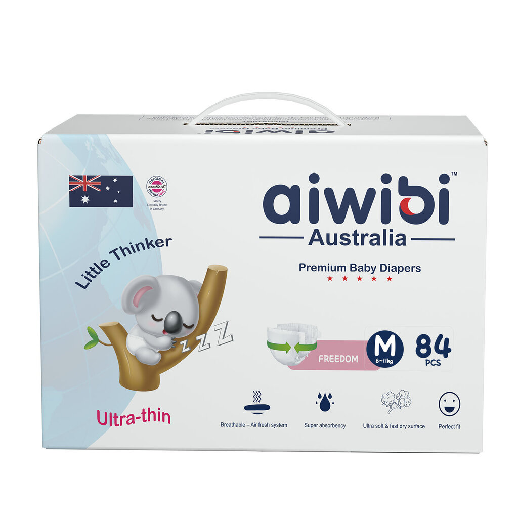 Sauskelnės Aiwibi Australia Premium M (6-11 kg), 84 vnt. цена и информация | Sauskelnės | pigu.lt