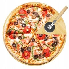 Бамбуковый поднос для пиццы с ножом 33 см. цена и информация | Посуда, тарелки, обеденные сервизы | pigu.lt