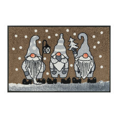 Kleen-Tex придверный коврик Christmas Gnomes Beige 50х75 см цена и информация | Придверные коврики | pigu.lt