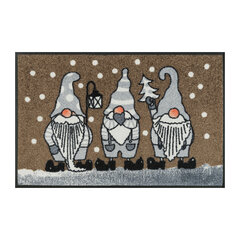 Kleen-Tex придверный коврик Christmas Gnomes Beige цена и информация | Придверные коврики | pigu.lt