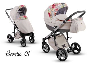 Universalus vežimėlis Lonex Carello 2in1 01, sandy flowers kaina ir informacija | Vežimėliai | pigu.lt