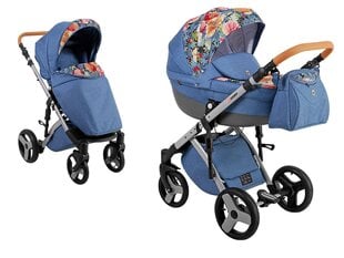 Universalus vežimėlis Lonex Carello 2in1 03, blue flowers kaina ir informacija | Vežimėliai | pigu.lt
