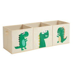 Органайзер для игрушек Дракон, 30х30х30 см., зелёный, песочный цена и информация | Тумба с ящиками Versa | pigu.lt