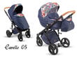 Universalus vežimėlis Lonex Carello 2in1 05, blue flowers kaina ir informacija | Vežimėliai | pigu.lt