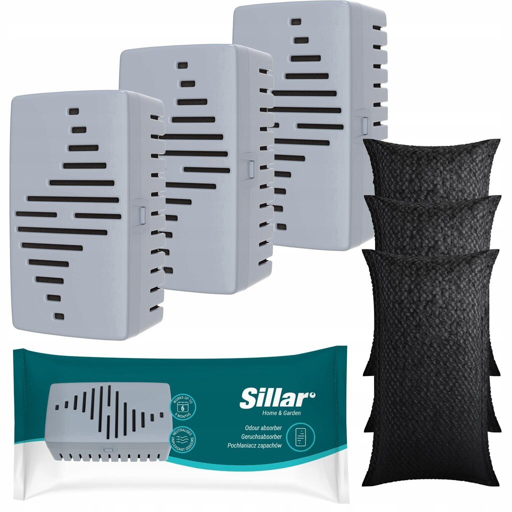 3x Kvapų absorbentas šaldytuvui ir tualetui Sillar + atsarginė kasetė цена и информация | Oro drėkintuvai | pigu.lt
