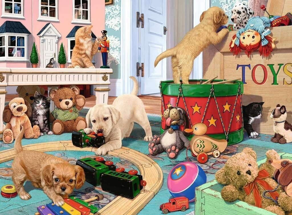 Dėlionė Ravensburger Little Paws Playtime, 150 d. kaina ir informacija | Dėlionės (puzzle) | pigu.lt