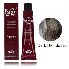 Plaukų dažai vyrams Lisap Man Hair Color, Dark Blonde N.6, 60 ml kaina ir informacija | Plaukų dažai | pigu.lt