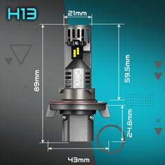 Lemputės Qerk H13 цена и информация | Автомобильные лампочки | pigu.lt