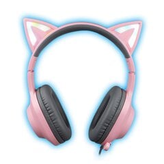 Foxxray ShinyCat Gaming Headset Wired Black/Pink kaina ir informacija | Ausinės | pigu.lt