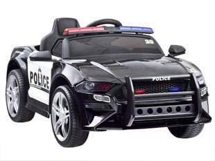 Полицейский одноместный электромобиль Ford Mustang, черный цена и информация | Электромобили для детей | pigu.lt
