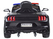 Vienvietis elektromobilis Policija Ford Mustang, juodas kaina ir informacija | Elektromobiliai vaikams | pigu.lt