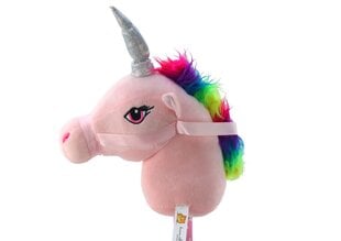 Pliušinė vienaragio galva ant lazdos Hobby Horse su garsais, rožinė kaina ir informacija | Žaislai kūdikiams | pigu.lt