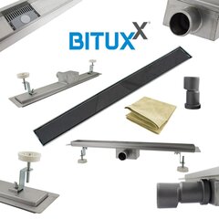 Bituxx linijinis dušo latakas 90cm sifonu kaina ir informacija | Dušo latakai | pigu.lt