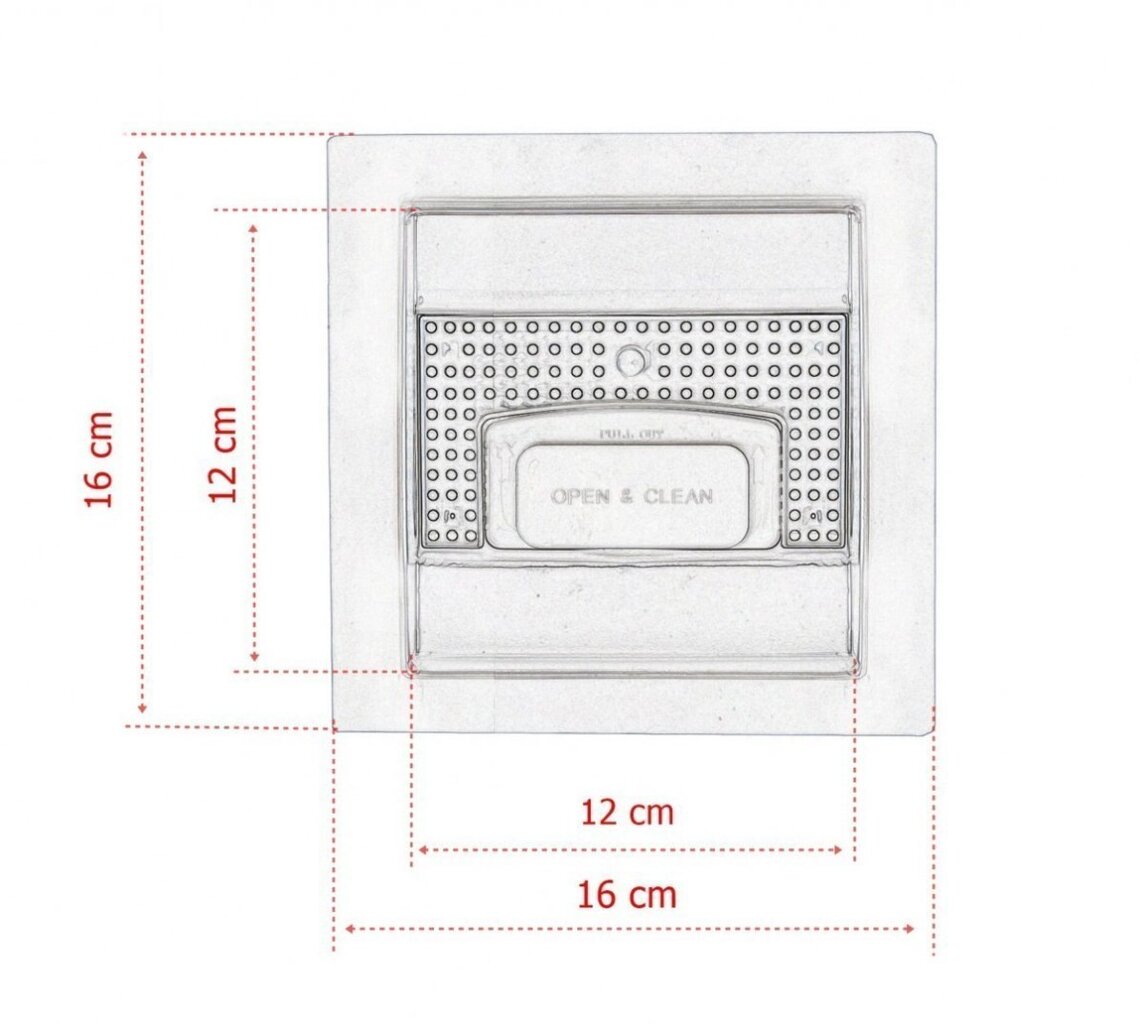 Nerūdijančio plieno kvadratinis dušo latakas 12x12 cm kaina ir informacija | Dušo latakai | pigu.lt