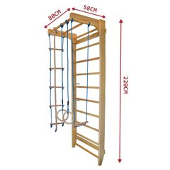 гимнастическая лестница с дополнительными элементами, 220 см цена и информация | Координационные лестницы, мячи для развития реакции | pigu.lt