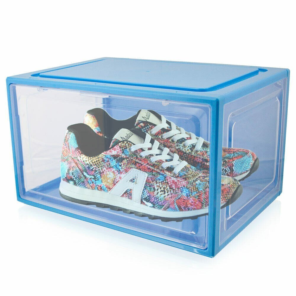 6-ių dalių batų dėžių komplektas, mėlynas kaina ir informacija | Batų spintelės, lentynos ir suolai | pigu.lt