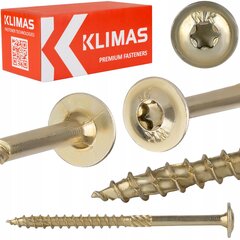 25 vnt. Staliaus varžtai medžiui 10x260 mm, plokščias, Torx, Klimas Wkcp 25 vnt. Staliaus varžtai medžiui 10x260 mm, plokščias, Torx, Klimas Wkcp цена и информация | Крепежные изделия | pigu.lt