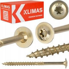 25 vnt. Staliaus varžtai medžiui 10x300 mm, plokščias, Torx, Klimas Wkcp 25 vnt. Staliaus varžtai medžiui 10x300 mm, plokščias, Torx, Klimas Wkcp цена и информация | Крепежные изделия | pigu.lt