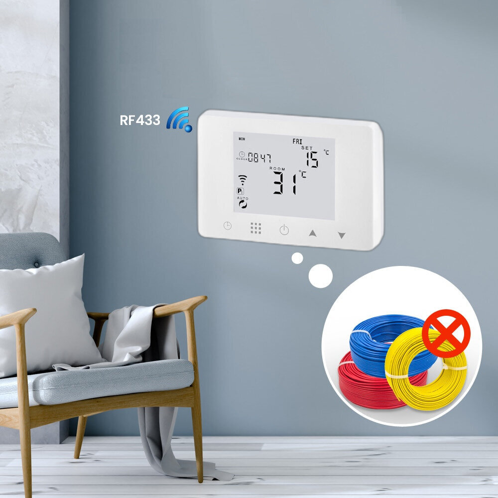 Belaidis termostatas Tuya Wifi+RF AA цена и информация | Išmanioji technika ir priedai | pigu.lt