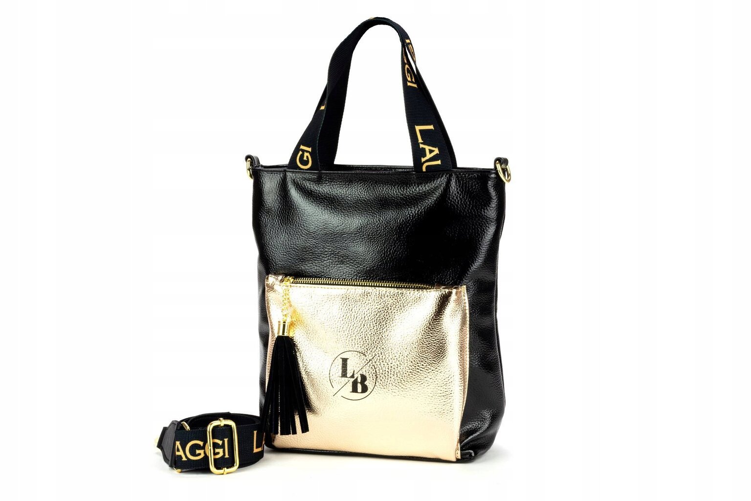 RANKINĖ POSTBAG LAURA BIAGGI BLACK LOGO STRAP LB39 L317095_10985552717 kaina ir informacija | Moteriškos rankinės | pigu.lt