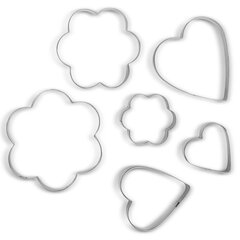 Nava sausainių formelės plieninė gėlė Misty, 3.5-6.5 cm, 6 vnt. kaina ir informacija | Virtuvės įrankiai | pigu.lt