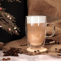 Orion kavos latte dvigubo stiklo termo puodelis, 430 ml kaina ir informacija | Taurės, puodeliai, ąsočiai | pigu.lt